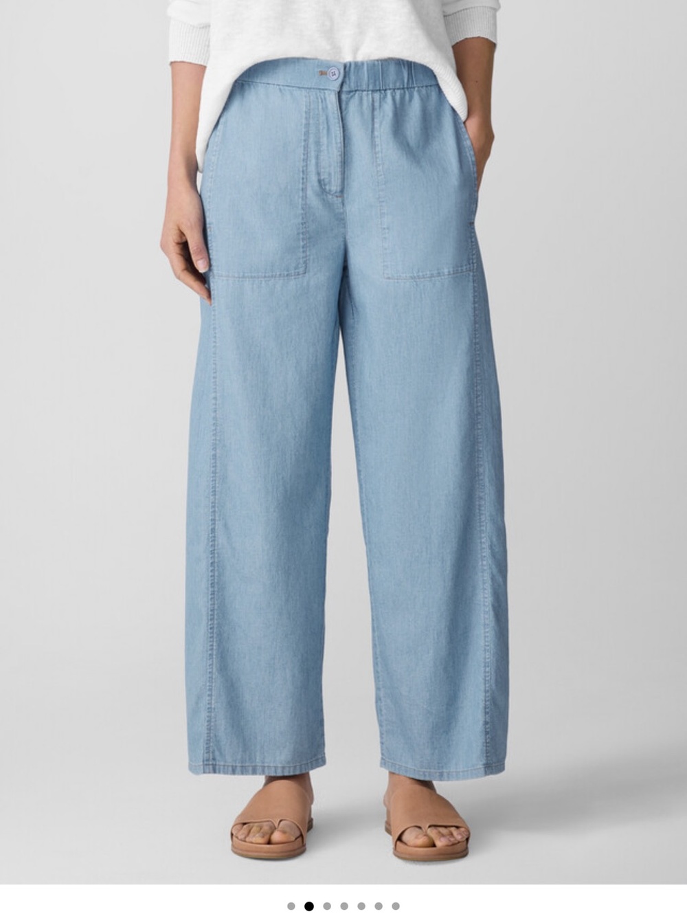 Eileen Fisher Airy Organic Cotton Twill Wide Leg XXS